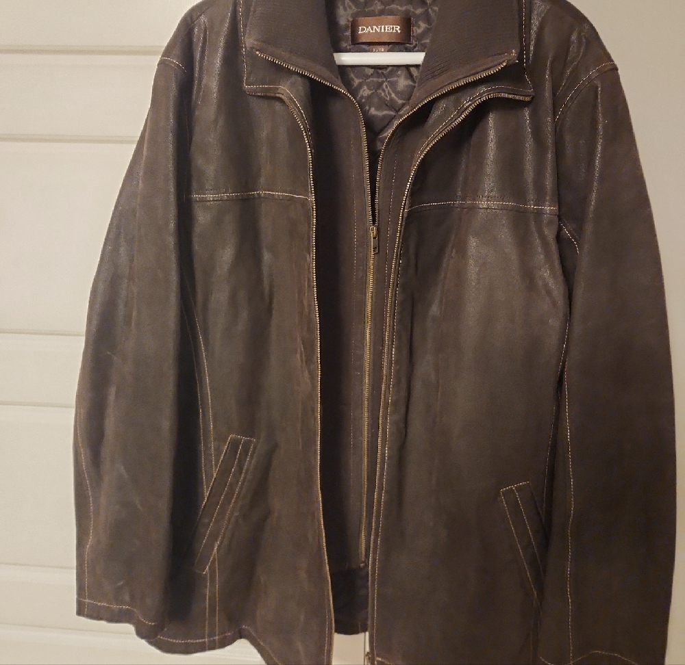 Danier Dark Brown Leather Suede Jacket - Picture 5 of 7